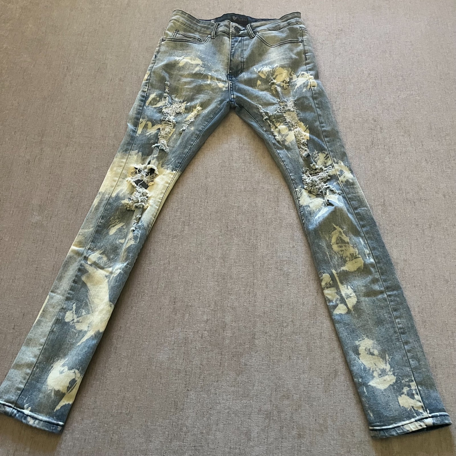 Waimea Skinny Fit Jeans Men Size 29×32 Light Blue Denim Distressed Pockets