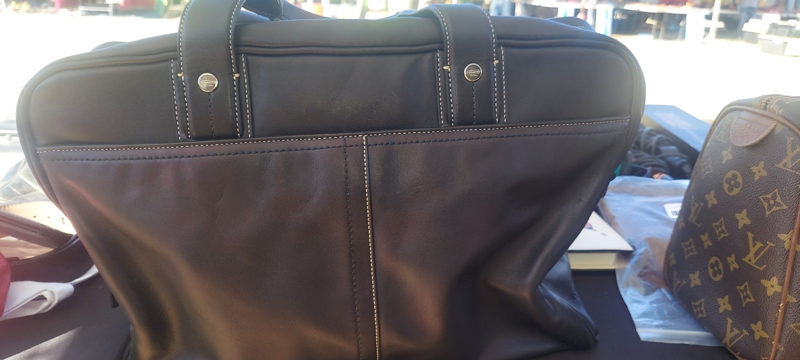 Coach Camden Leather Commuter Briefcase/laptop Bag With Detachable Shoulder Str