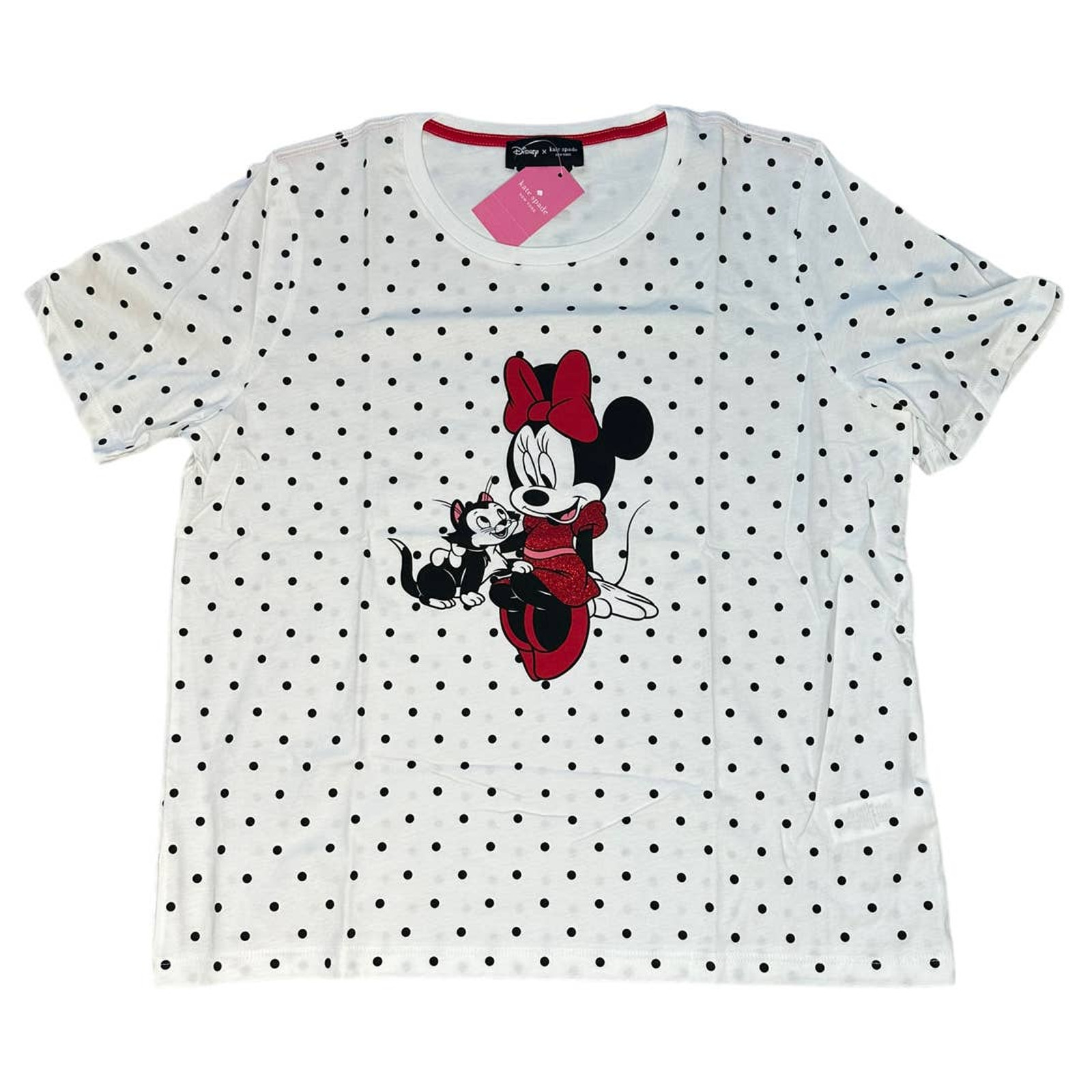 kate spade new york minnie and figaro t-shirt XS Fresh White short Sleeves