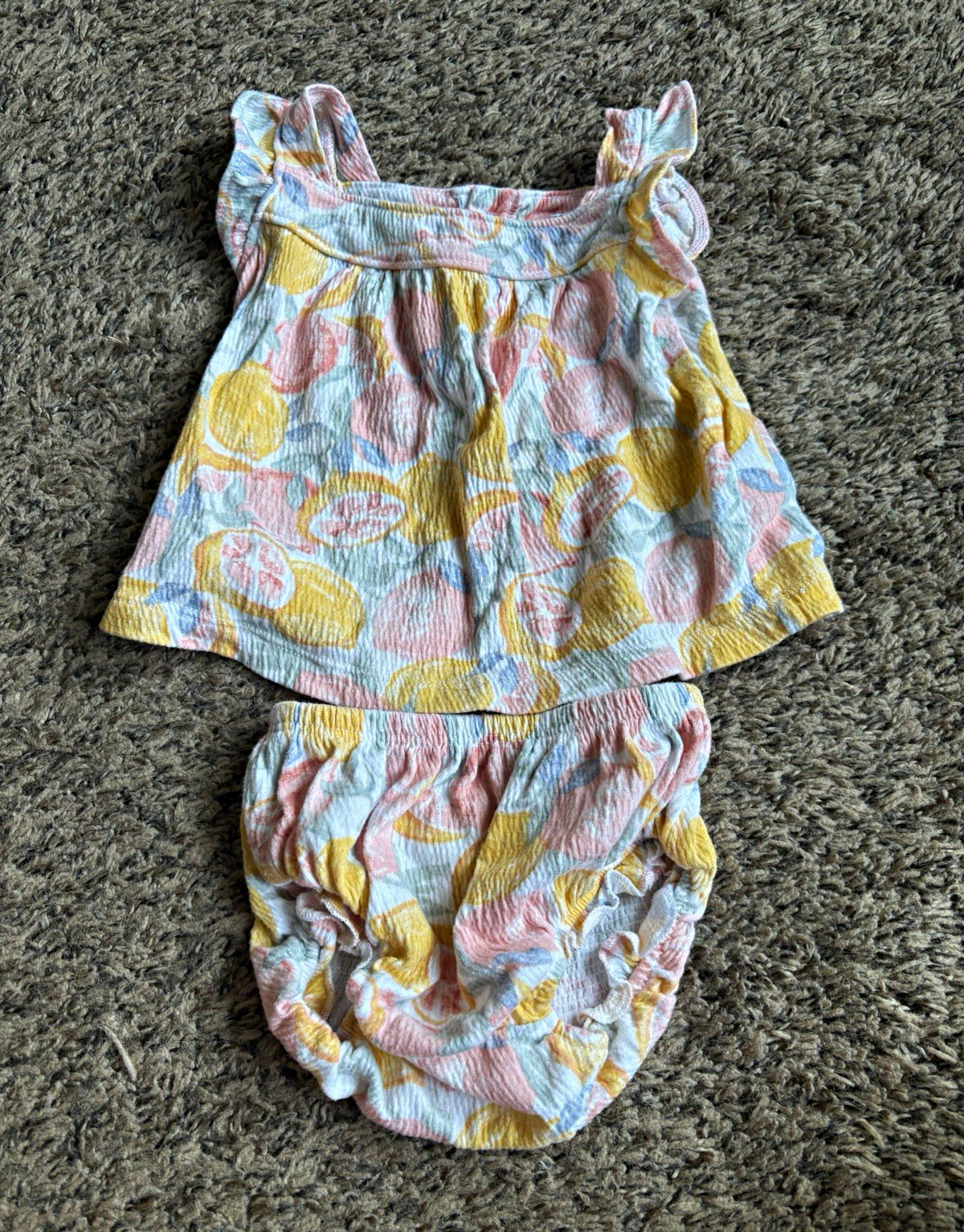 Carter’s Baby Girls 2-Piece Multicolor Floral Sleeveless Top & Bloomers Set 0-3M