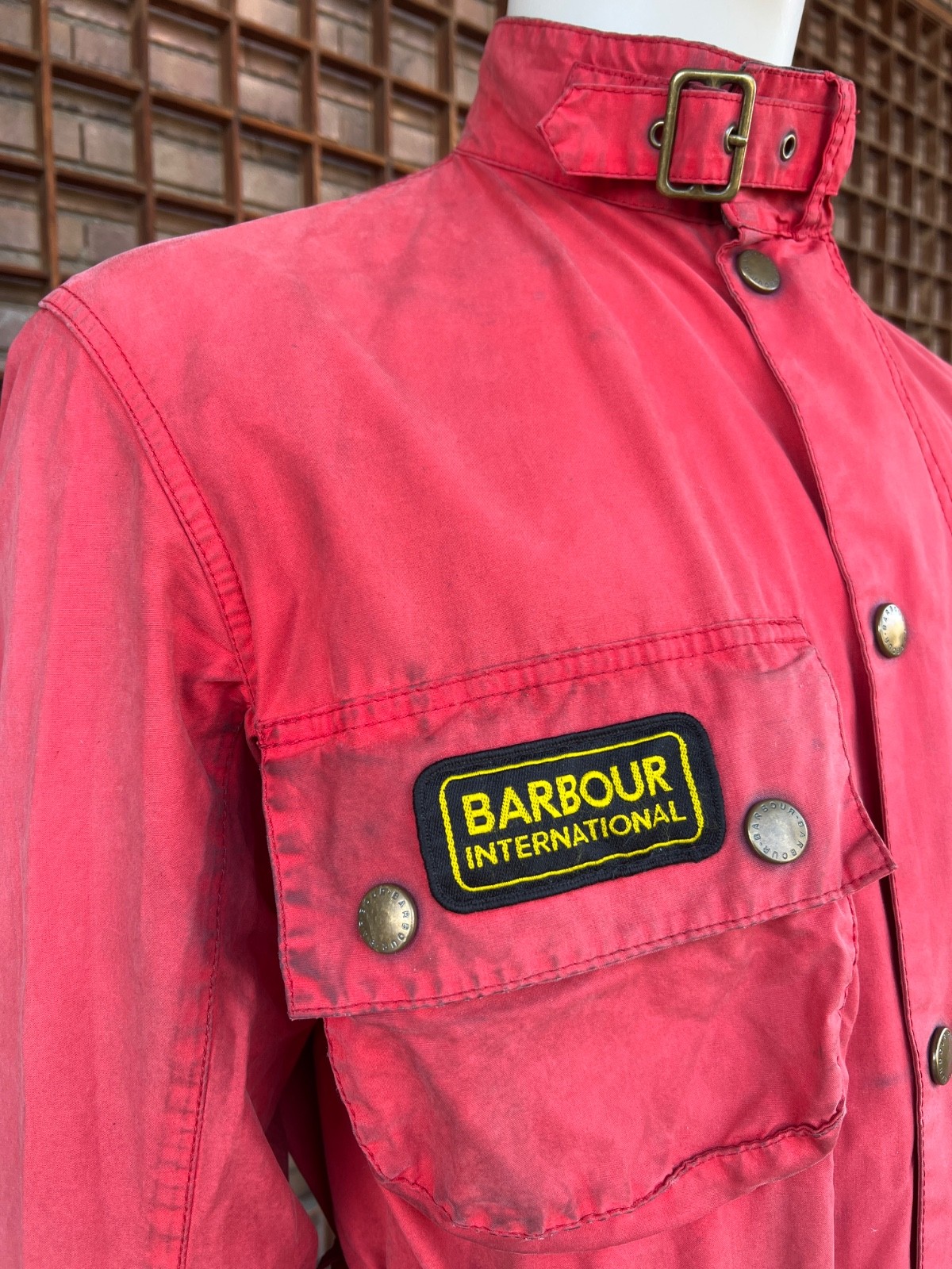 BARBOUR INTERNATIONAL Steve McQueen Collection Limited Waxed Cotton Red L