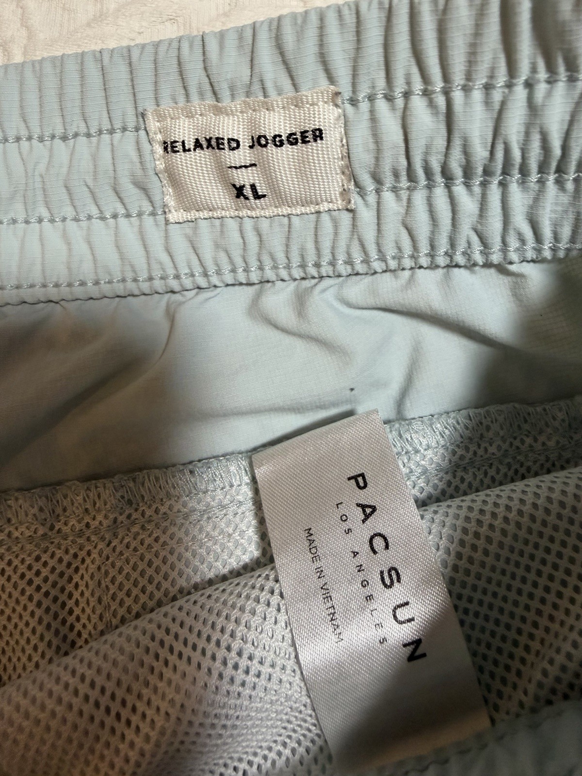 PacSun Drawstring Shorts lightweight performance fabric Mens XL Light Blue