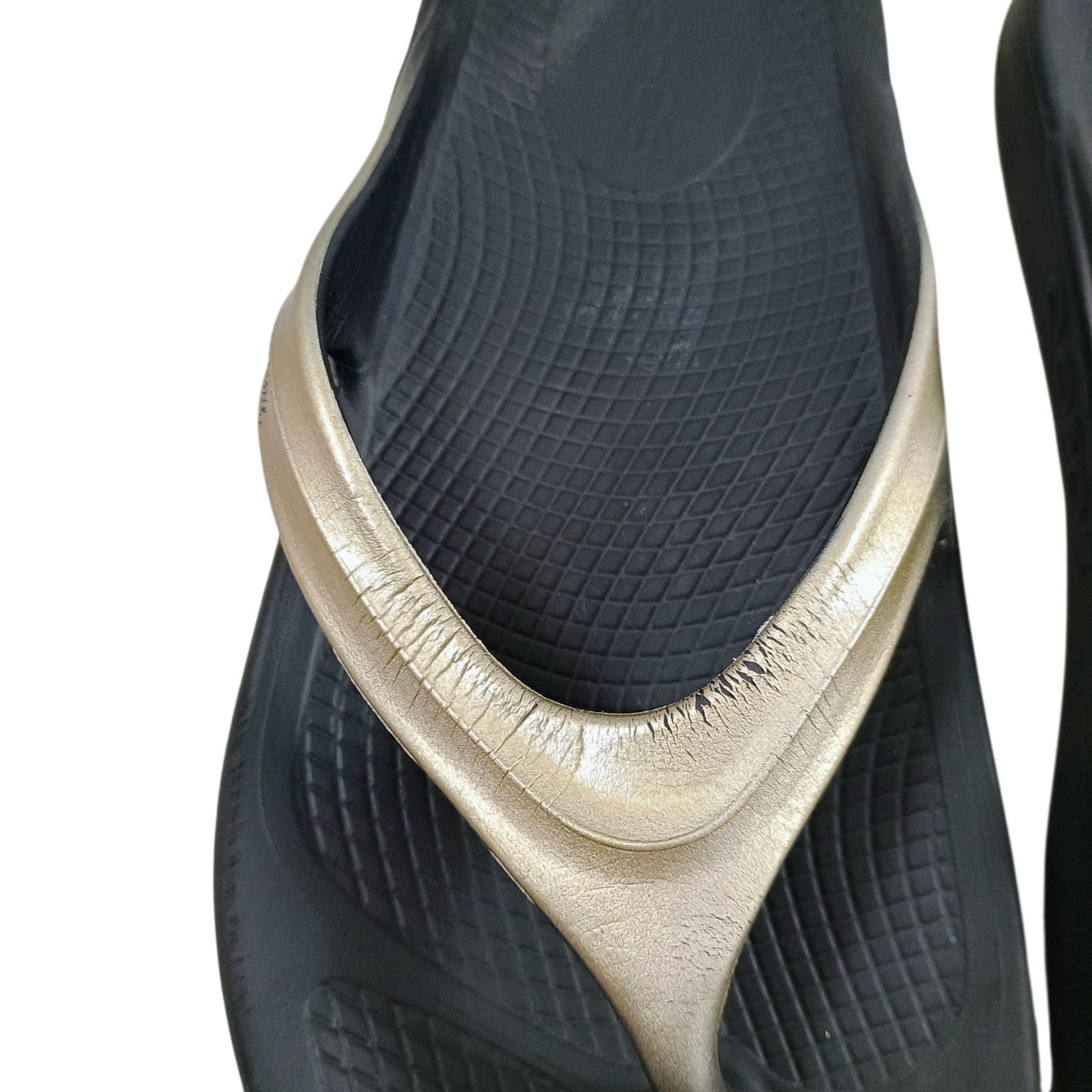 OOFOS Oolala Recovery Thong Sandals Latte Black Women’s Size 8 EU 39