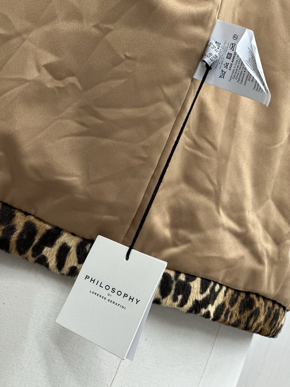 Philosophy di Lorenzo Serafini Leopard Faux Fur Jacket IT44 L NWT Designer