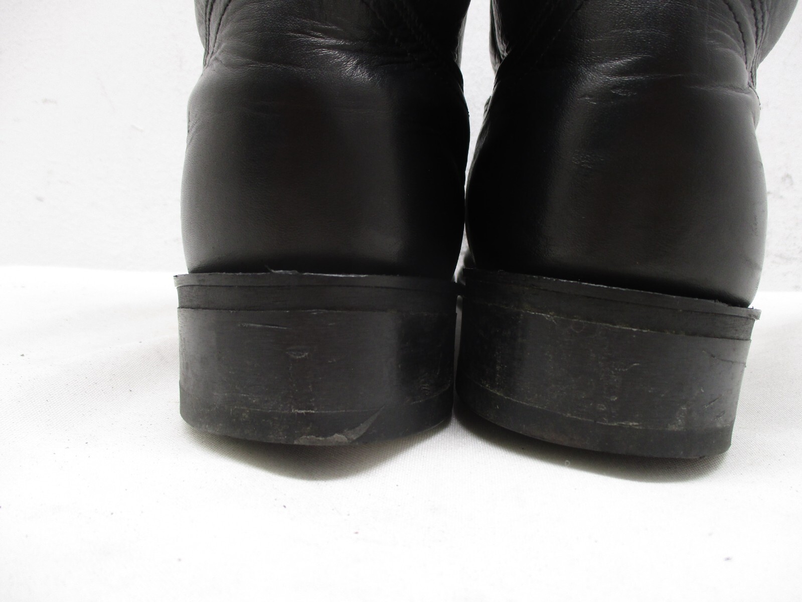Acme Mens Black Leather Roper Style 15710 Cowboy Western Boots Size 7 D USA