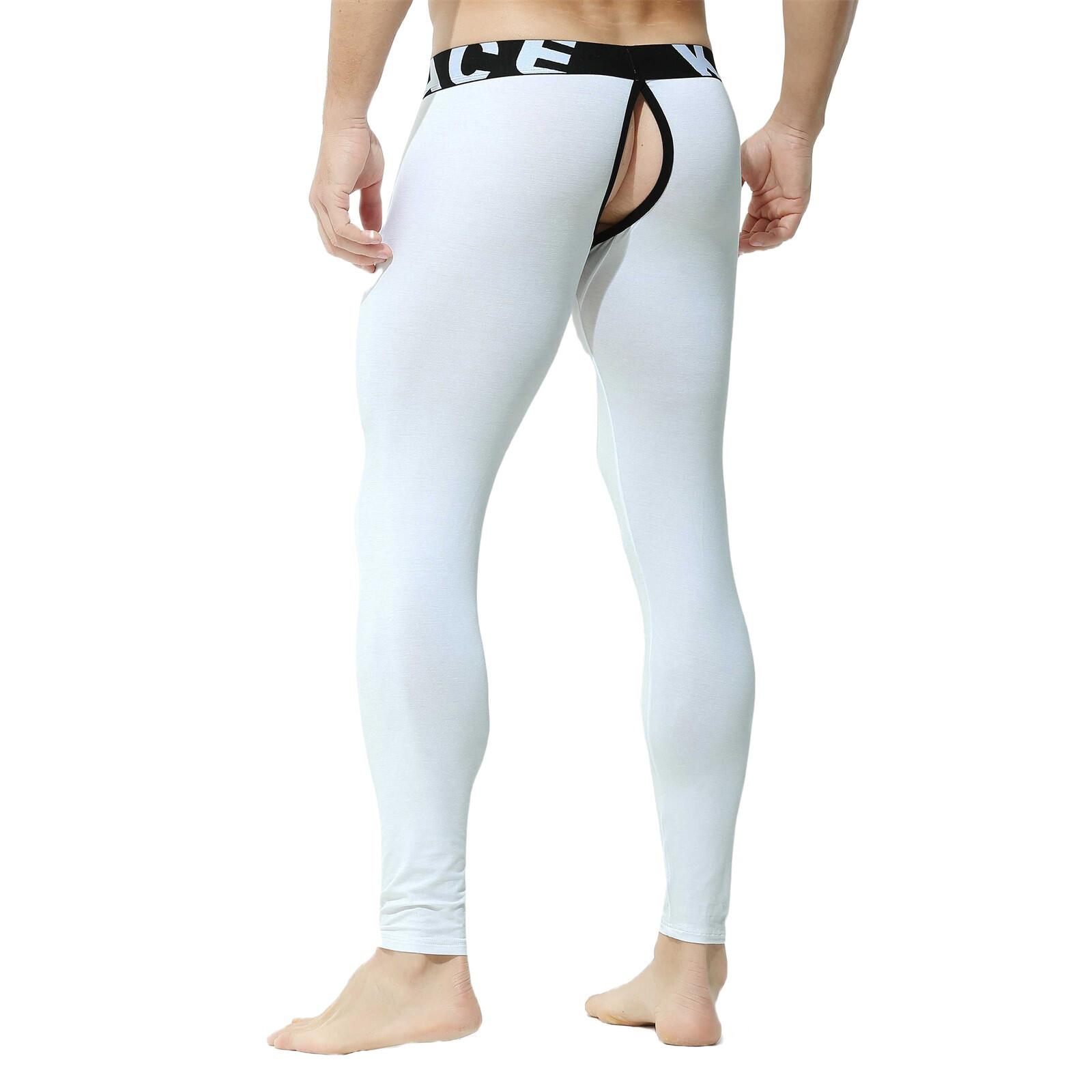 Men Sexy Thermal Long Johns Legging Pants U Convex Seperate Pouch Soft Underwear