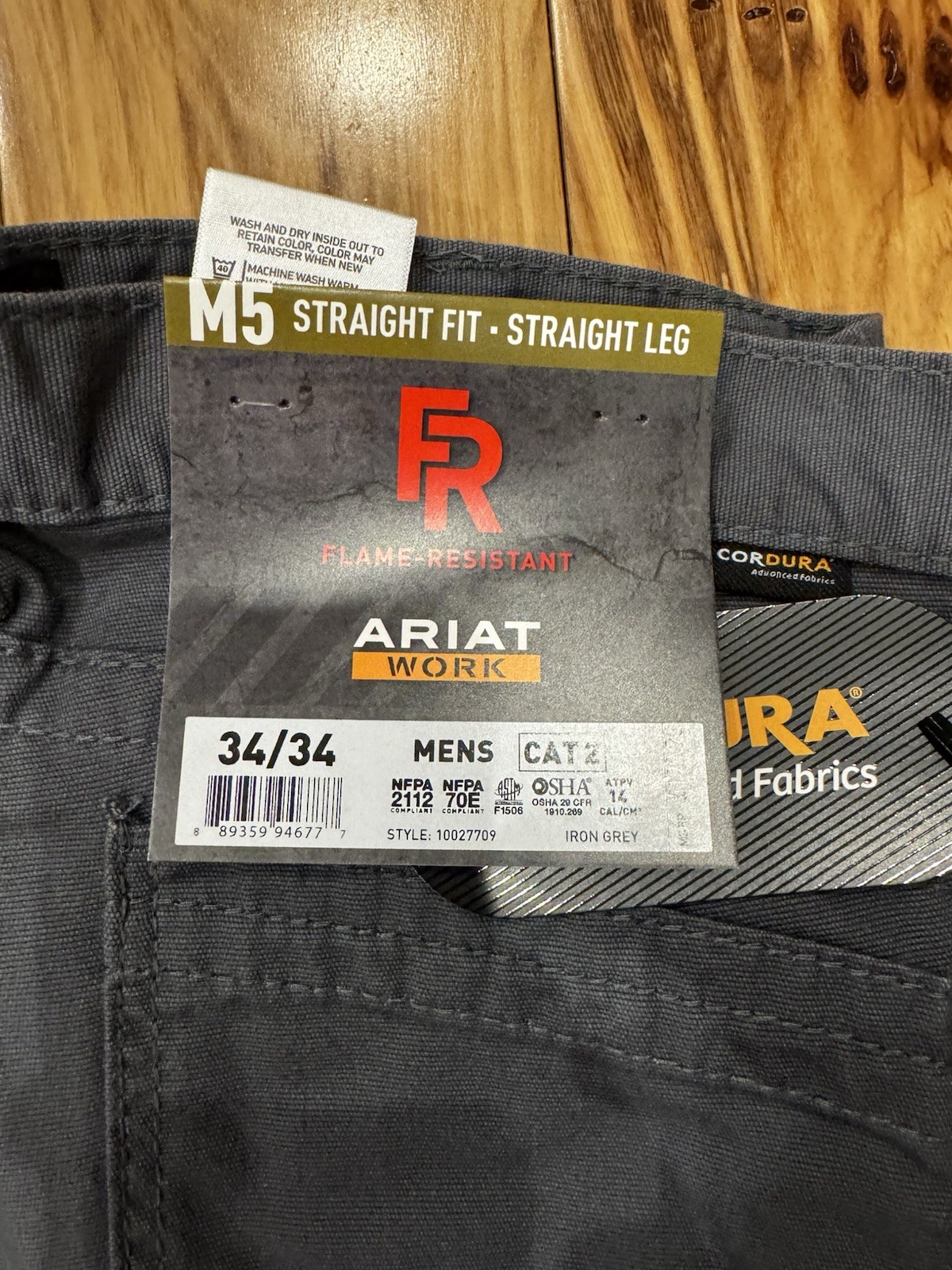 Ariat FR M5 Dura-Light Stretch Canvas Flame-resistant work pants in gray 34X34