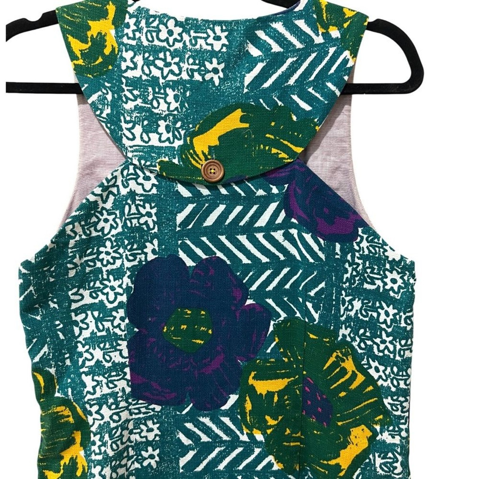 Anthropologie Vanessa Virginia Teal Blue Green Floral Embroidered Dress SZ 10
