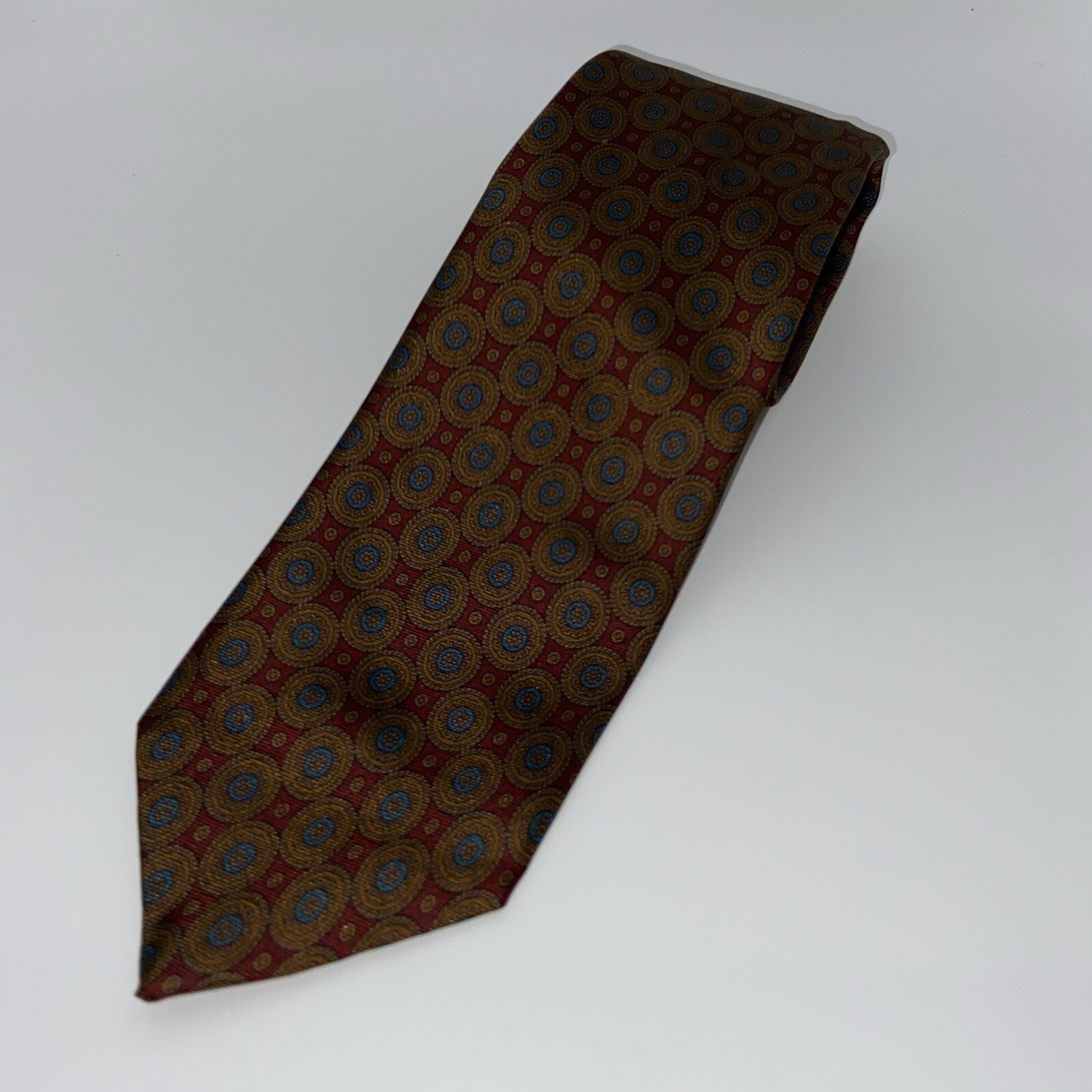 Jack Henry Kansas City By John Comfort Tie All Silk Red Tan Blue Made In England