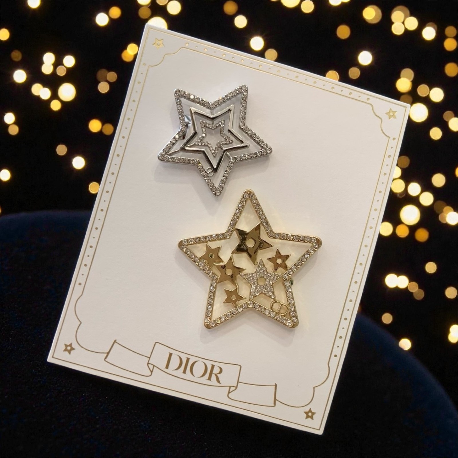 Brand New Authentic Dior Beauty GWP Holiday 2025 Star Hair Clips 2pc Set
