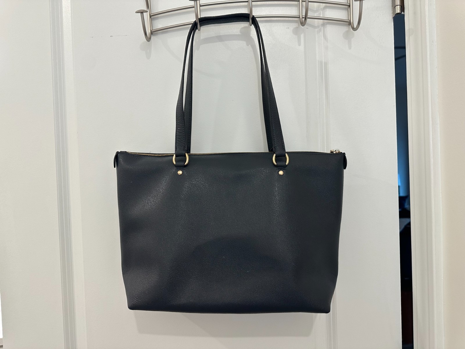 Coach Large Crossgrain Leather Tote for Women – Blue