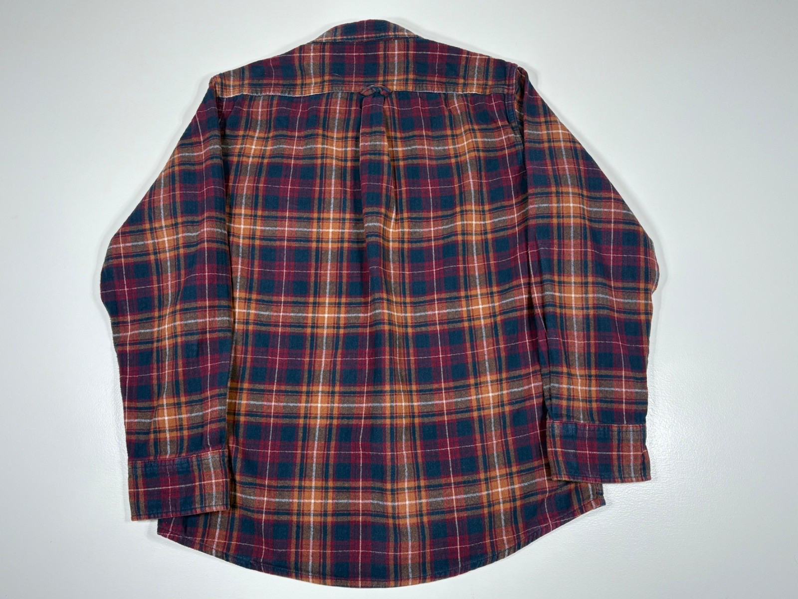 Eddie Bauer Flannel Shirt Womens M Purple Orange Plaid Long Sleeve Soft Cozy