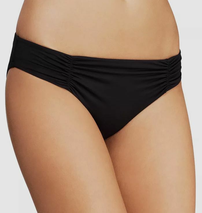$70 L*Space Women’s Black Solid Monique Full Cut Bikini Bottom Swimwear Size XS