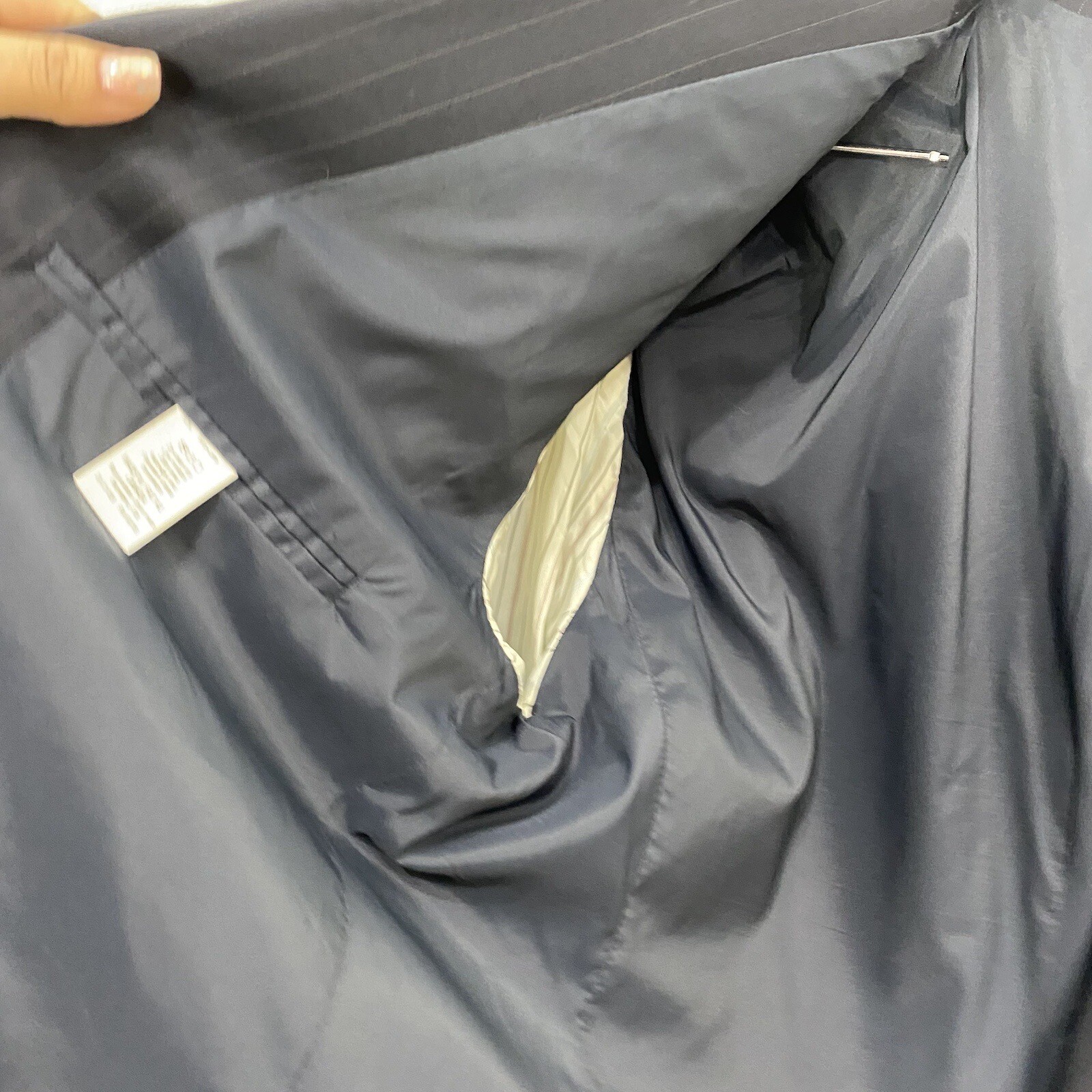 Lauren Ralph Lauren Wool Blue Stripped Blazer Mens Size 46R Formal Basic Jacket