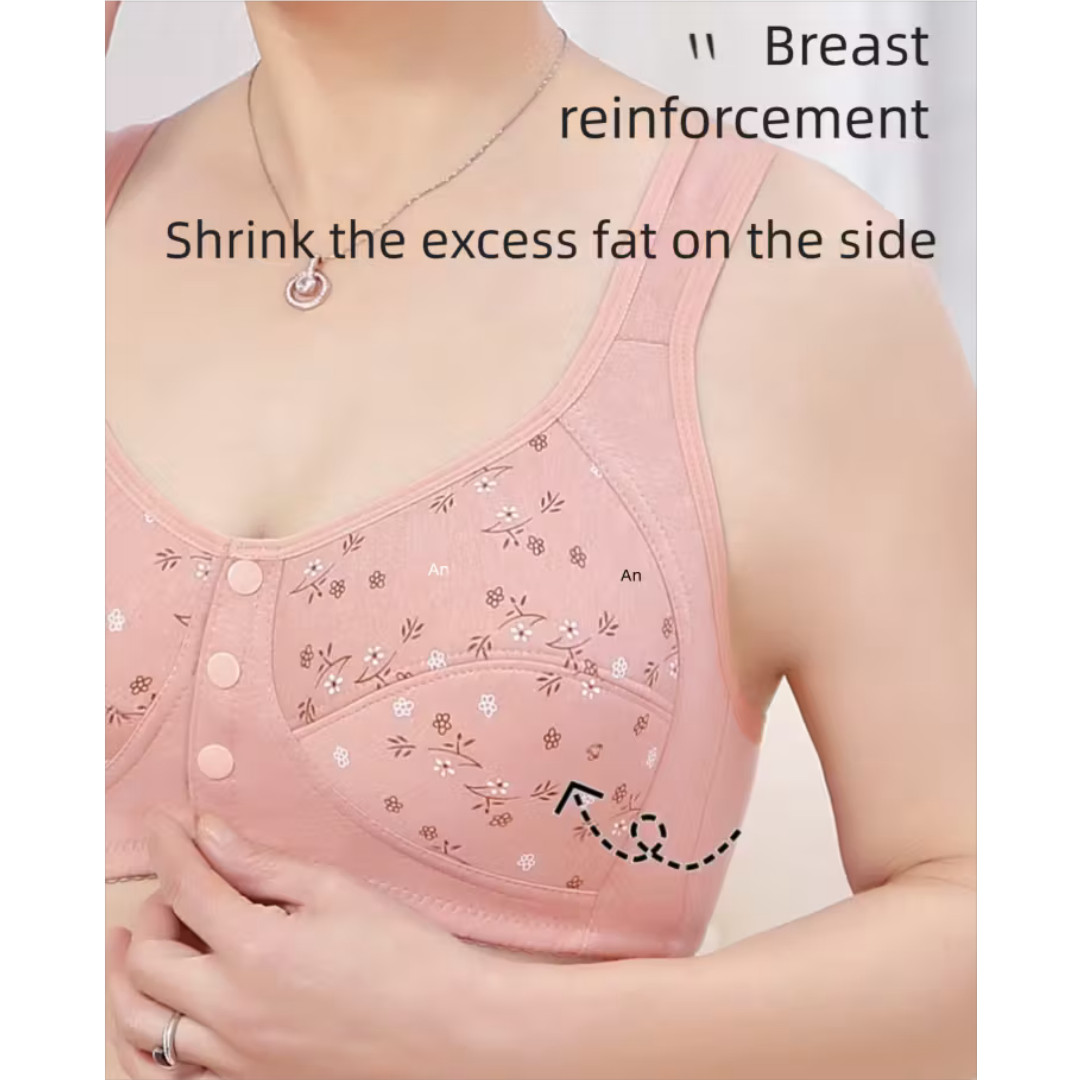 7pcs Set Seniors Bra Front Snap Closure Bras Lace Comfort Wireless for Women US