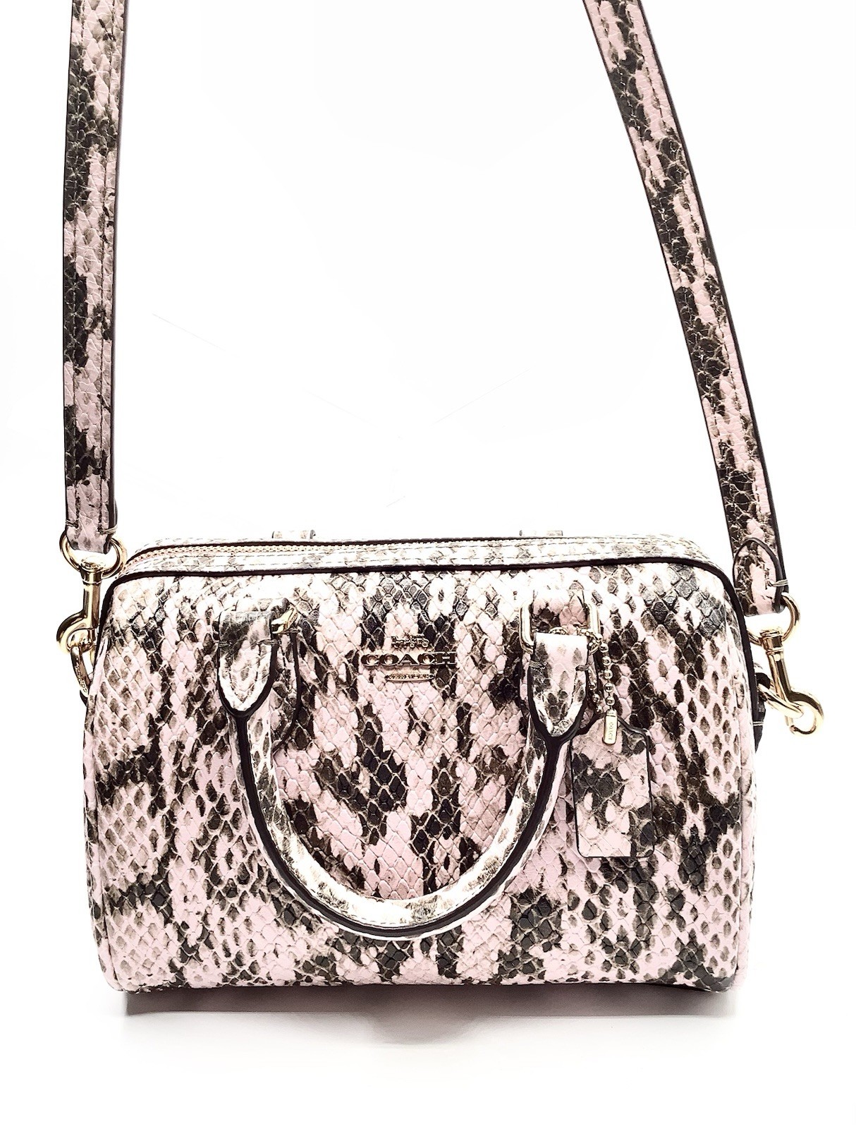 Coach Mini Rowan Crossbody Bag in Snake-Embossed Leather with Card Case – NWT