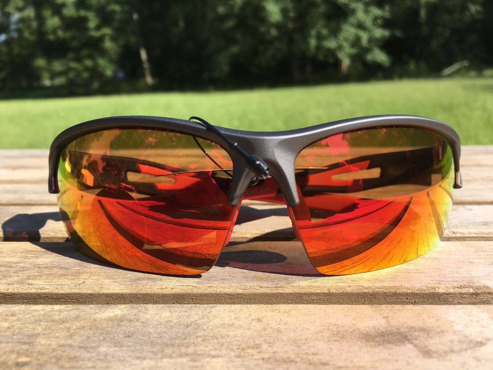 RAZE Eyewear Sunglasses Pursuit HD Gray Red Mirrored Brown Lens 35213