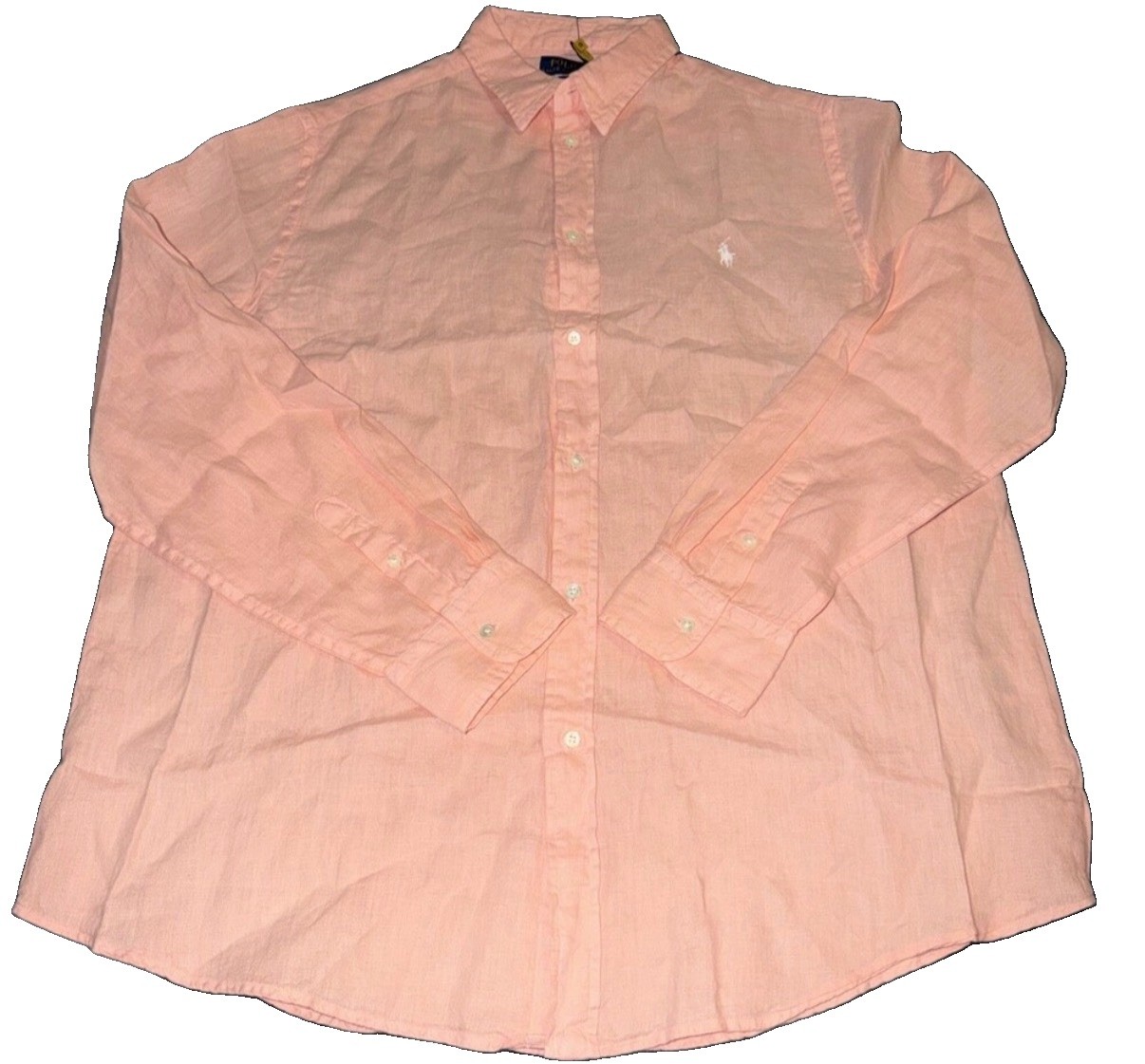 XL Polo Ralph Lauren Women’s Relaxed Fit 100% Linen Button Up Shirt Coral