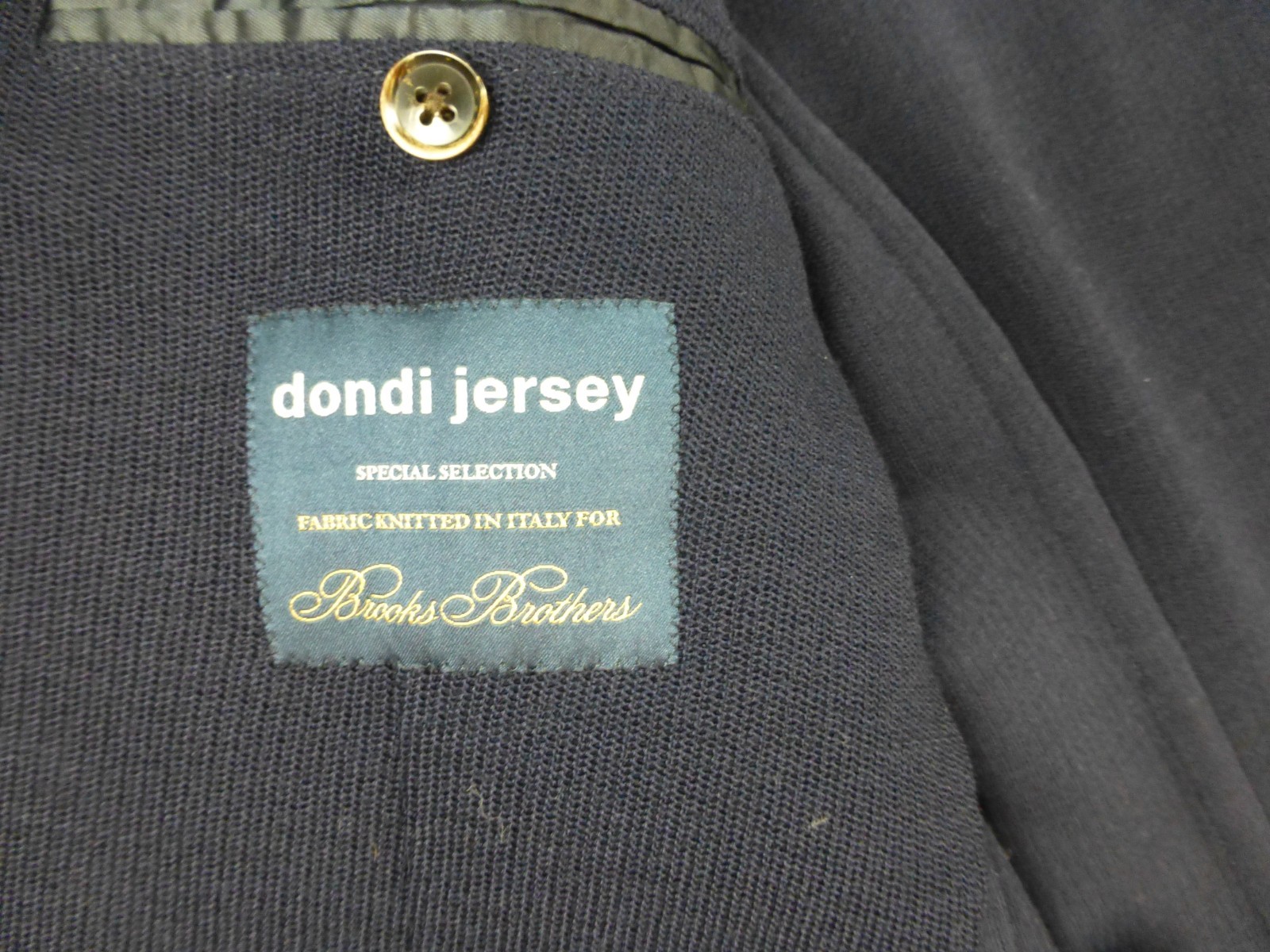 Brooks Brothers 1818 Regent Sport Coat Blazer 46R EU58 Dondi Jersey Navy Wool