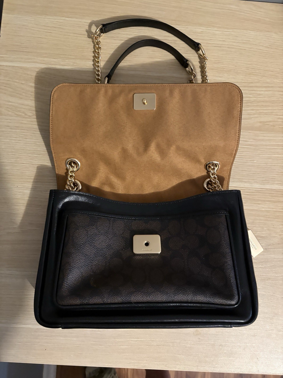 Coach Elodie Crossbody Bag In Signature Canvas CCF10 Walnut/Black
