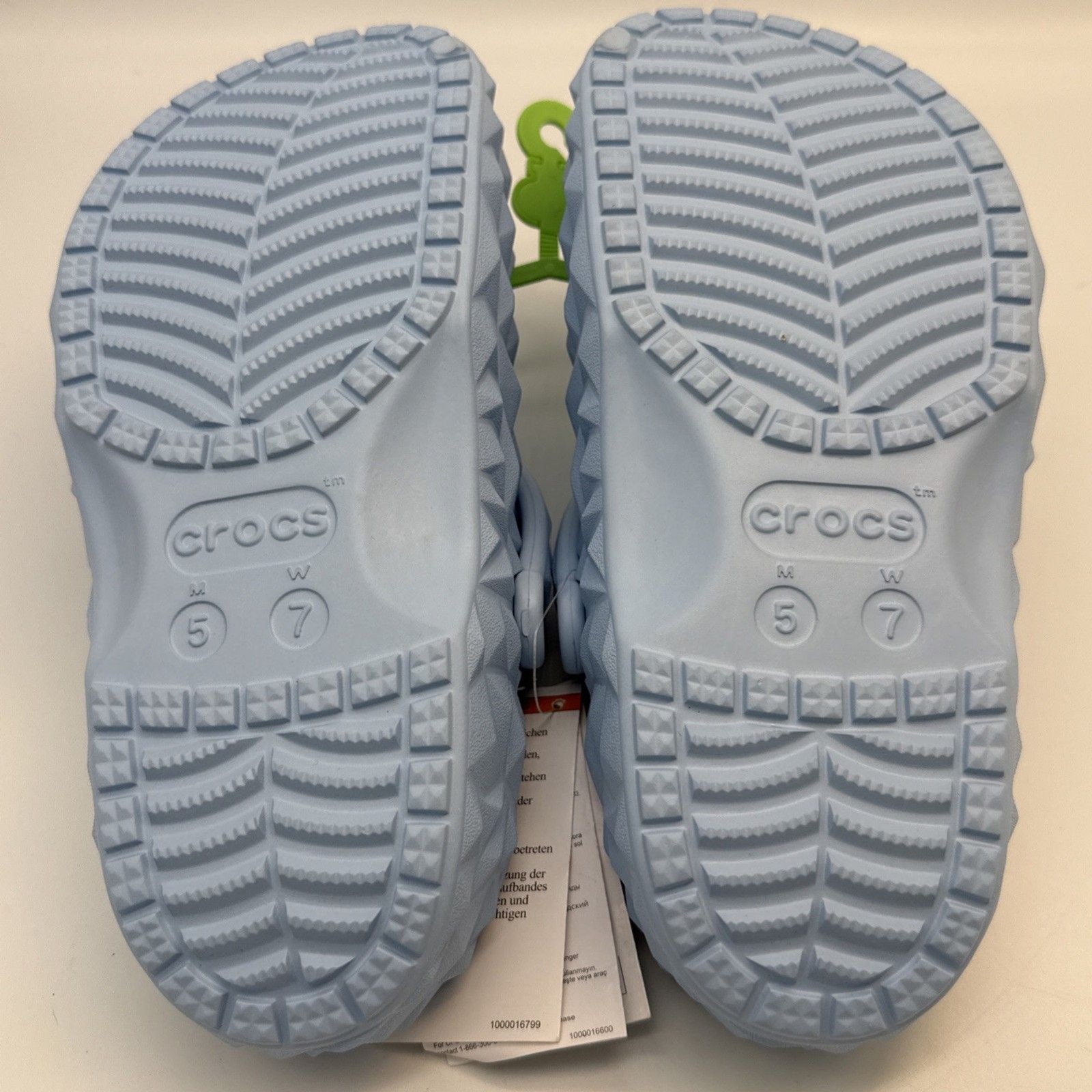 Crocs Geometric Clogs Lined Unisex Men 5 Women 7 Comfort Shoes Light Blue NWT