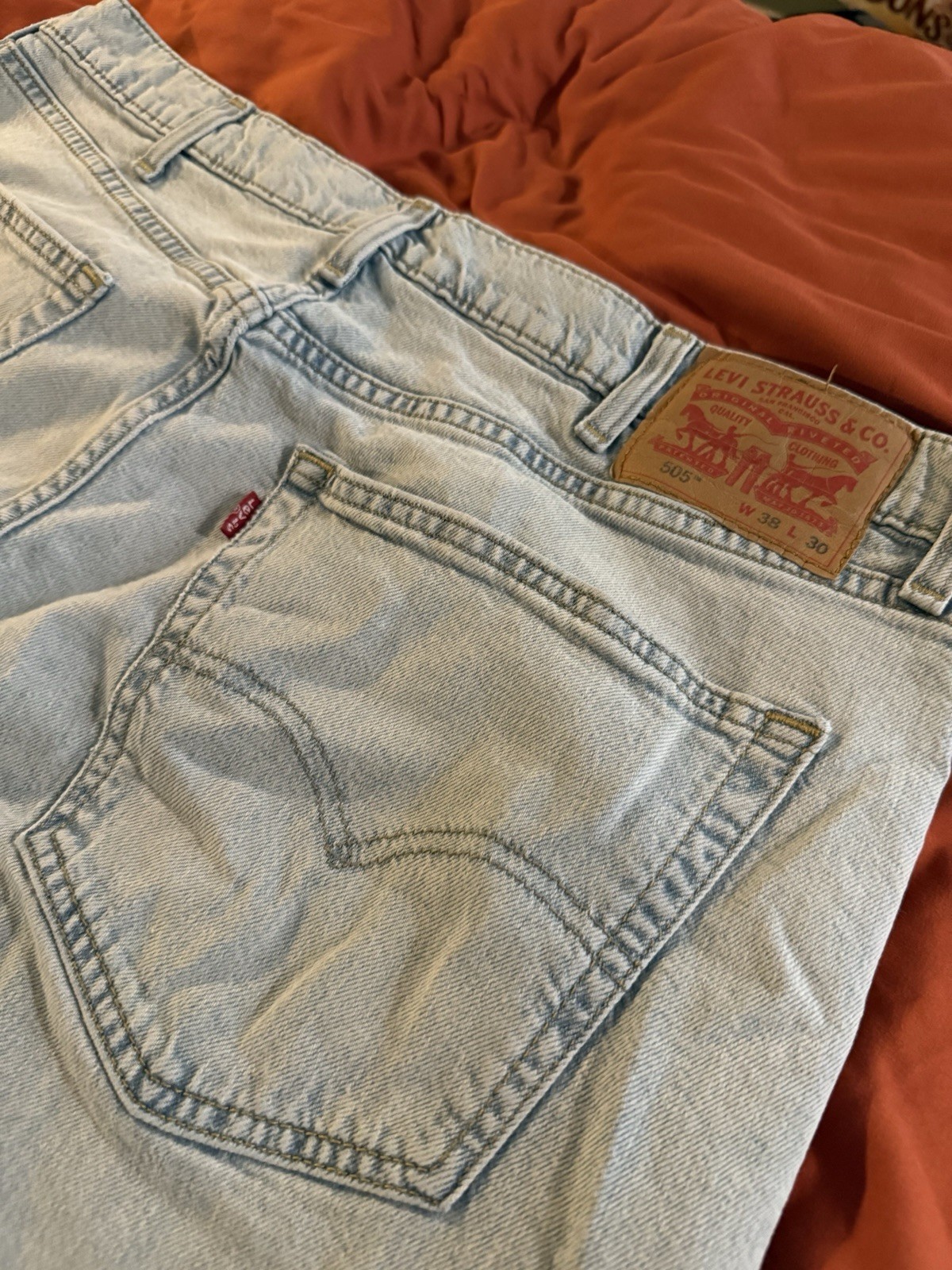 Levi’s 505 Regular Fit Jeans Men’s 38×30 Light Wash