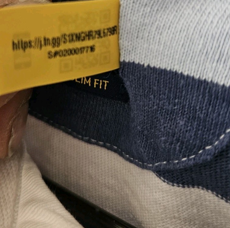 Polo Ralph Lauren Rugby Shirt XL Custom Slim Fit Striped Blue 23×28 Authentic