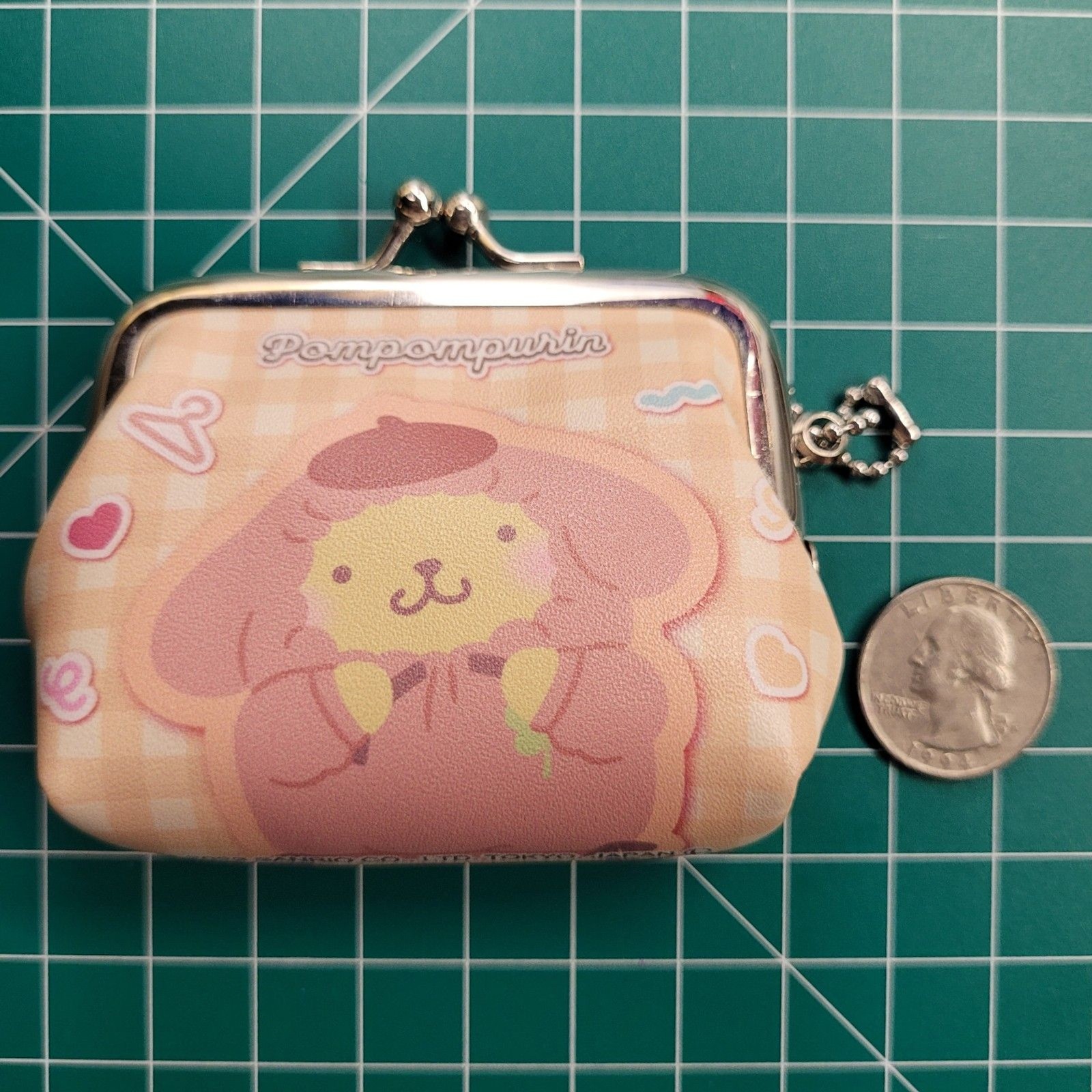Pompompurin – Sanrio Pink Gamaguchi Coin Purse Keychain