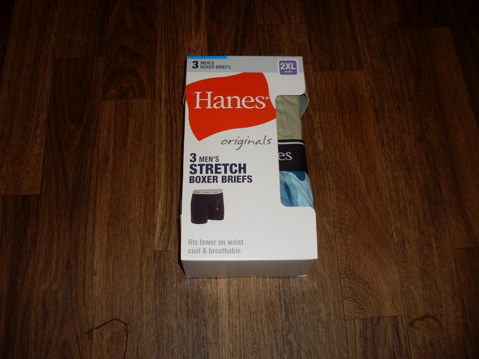 MENS HANES STRETCH LOWER WAIST COOL & BREATHABLE BOXER BRIEFS SIZE 2XL 44-46 NEW