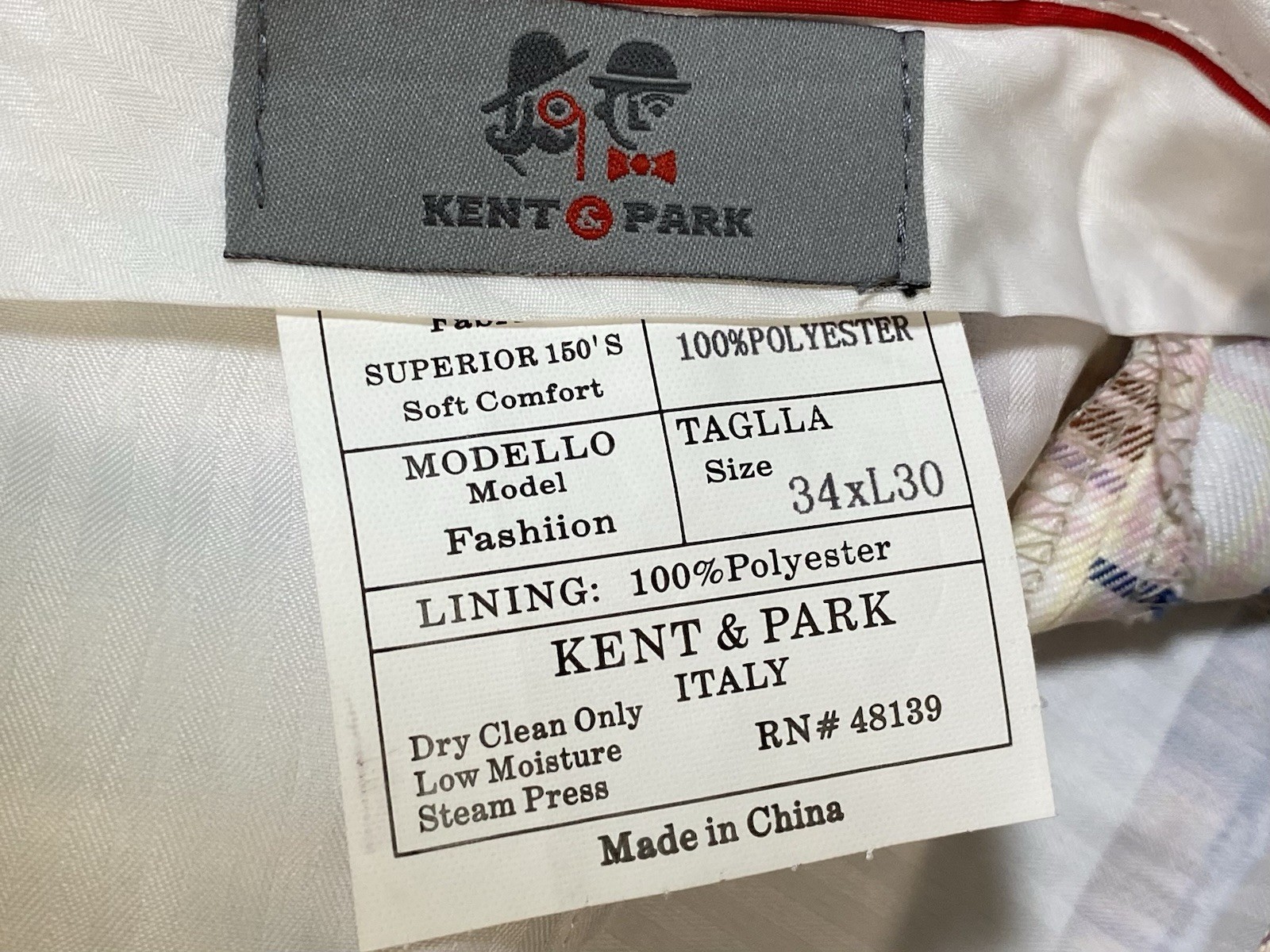 New! Kent&Park Plaid Multi Color Trousers Pants Slacks 34×30 Golf Church
