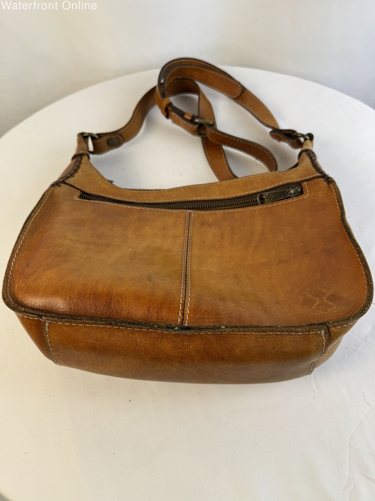 Patricia Nash Camila Italian Tooled Leather Saddle Bag Crossbody