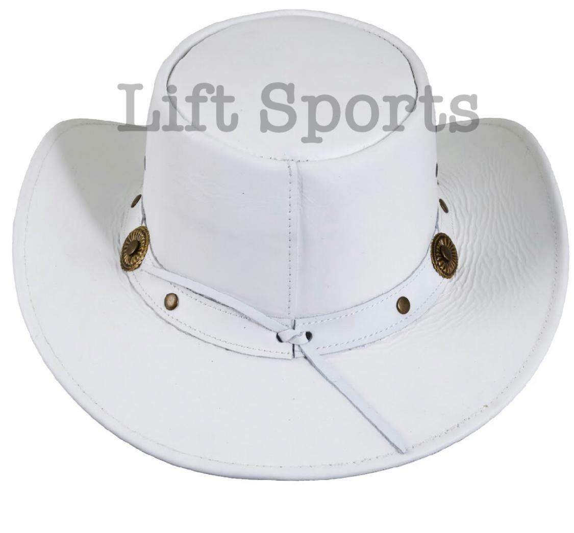 New Men’s White Stylish Cowboy Hat Western Original Genuine Cow Hide Leather