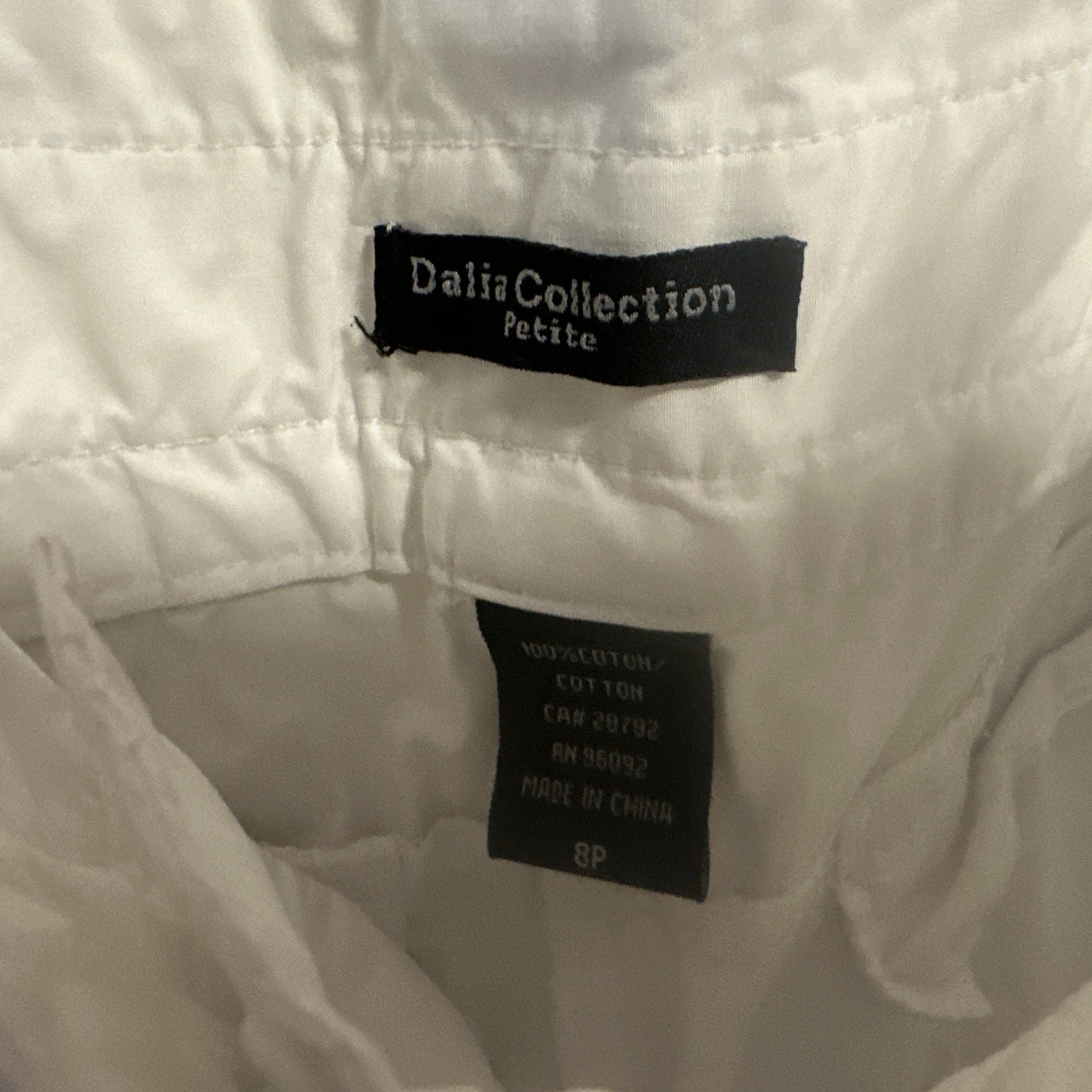 Dalia Collection Women’s Eight Petite White Cotton Cargo Pants Utility Summer 2