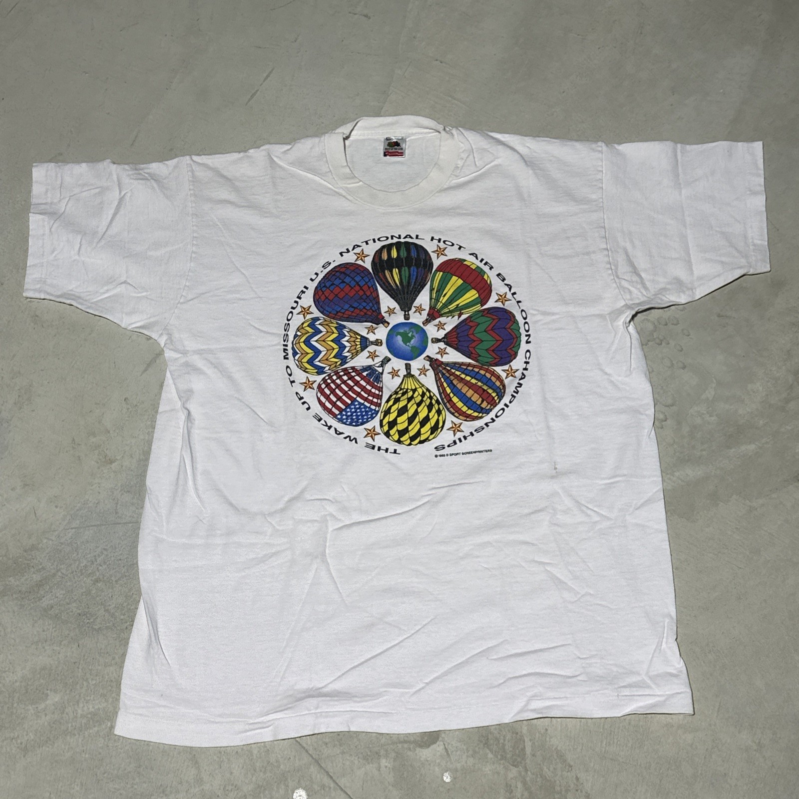 Rare VTG Missouri National Hot Air Balloon Championship 1995 Shirt 90s SZ 2XL