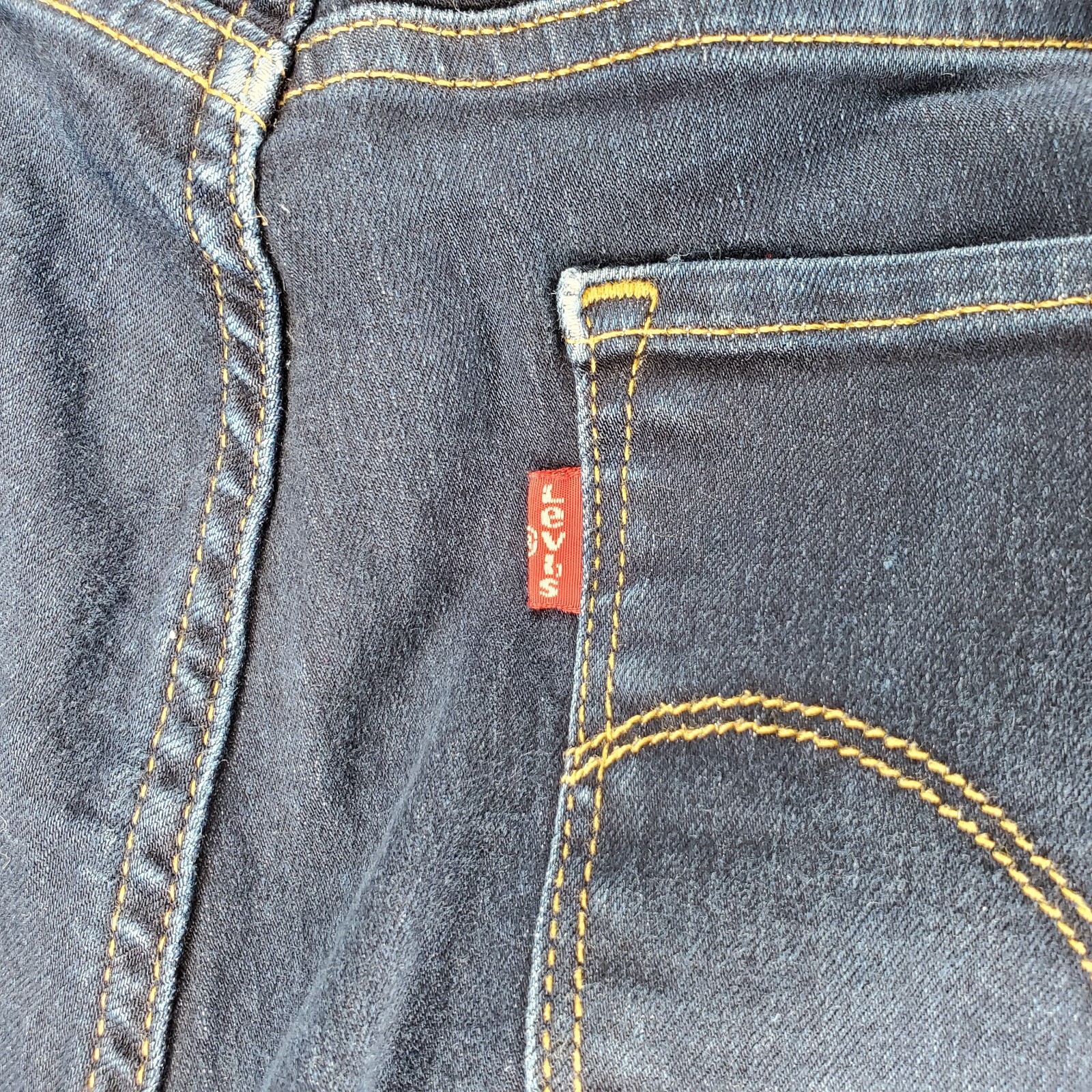 Levis 312 Shaping Slim Straight Jeans Womens 34×32 Blue Denim Button Dark Wash