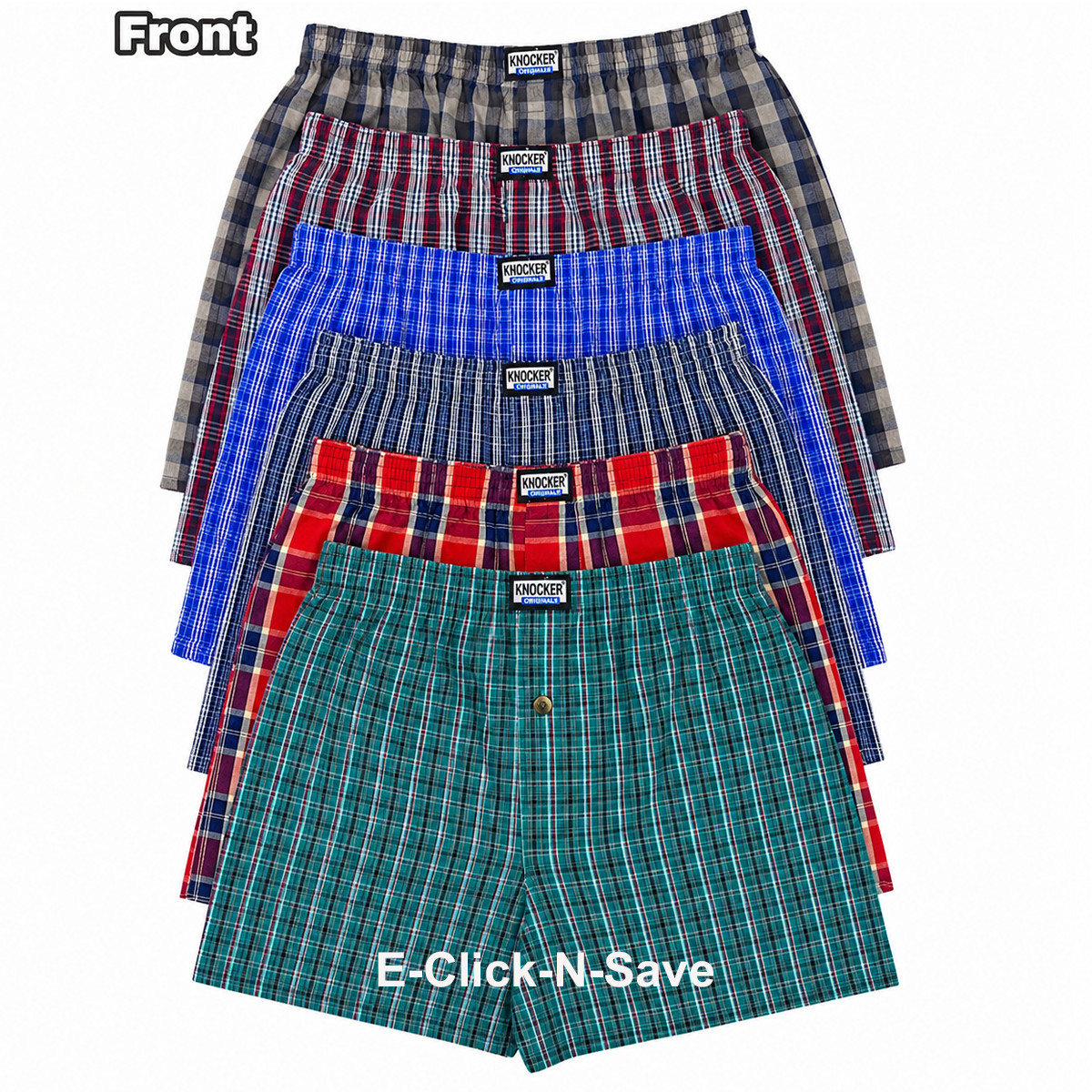 3 6 12 Boxers Men Knocker Boxer Trunk Plaid Checker Shorts Underwear Lot Cotton