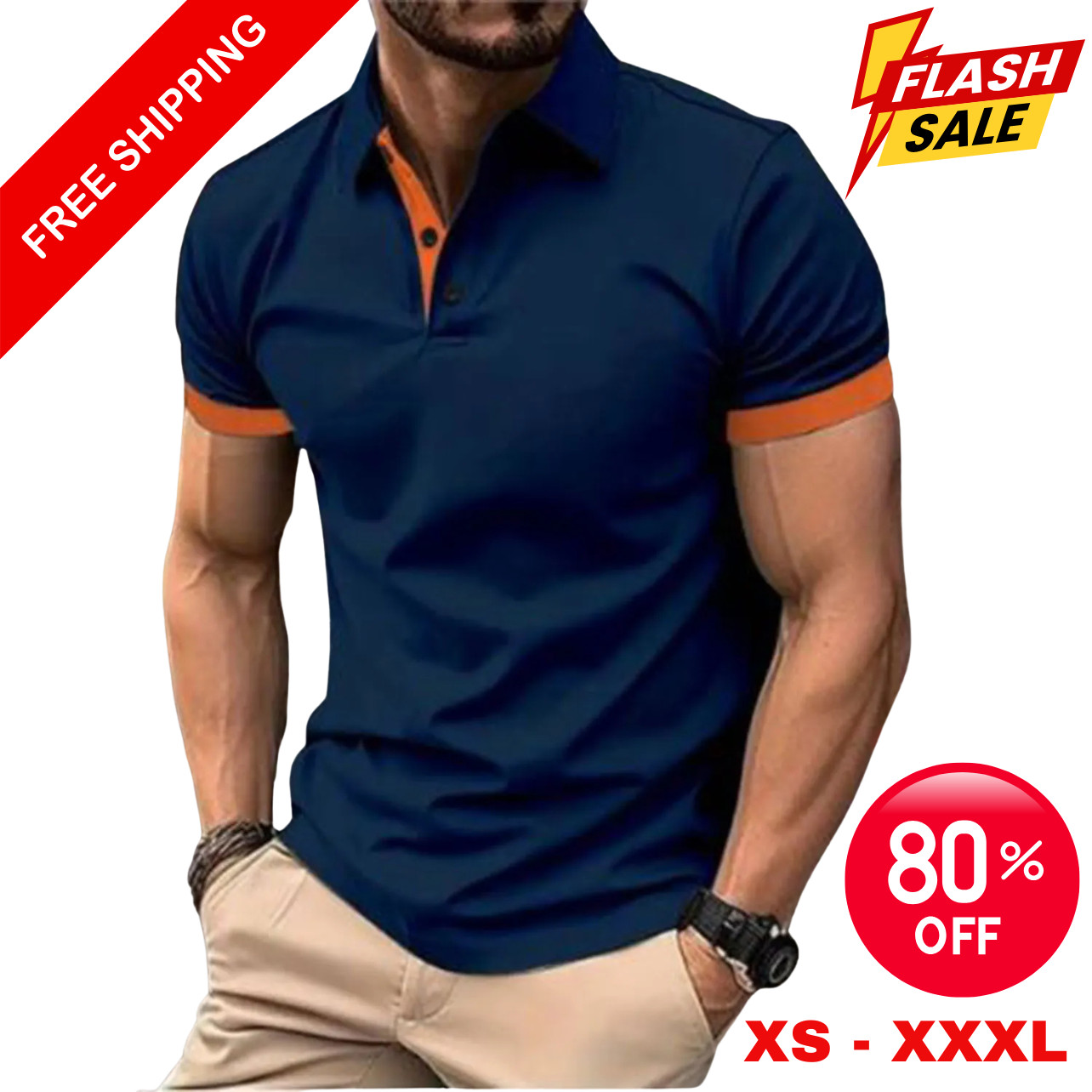 Men’s Trendy Short Sleeve Polo Shirt Casual T-shirt Tee Summer Fashion Gym Gift