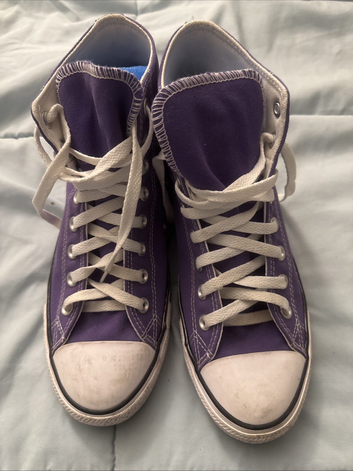Purple Converse High Top Sneakers With White Accents Unisex Sneakers M8 W10