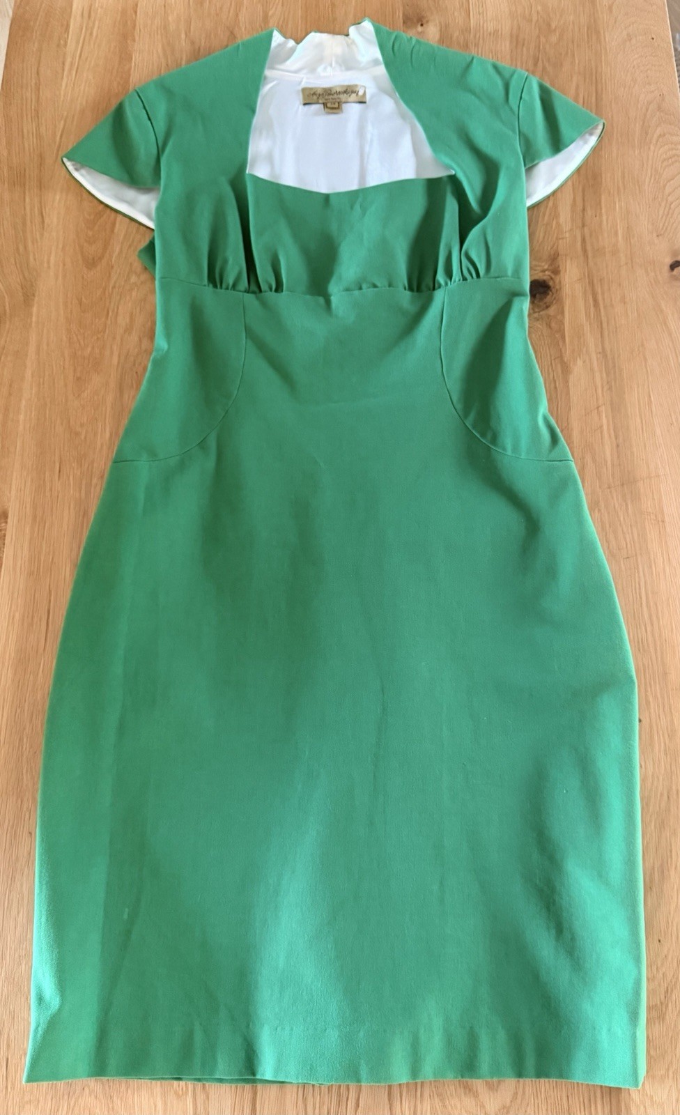 Anya Ponorovskaya Form Fitting 50s Rockabilly Pin-up Style Dress Size 14 Green