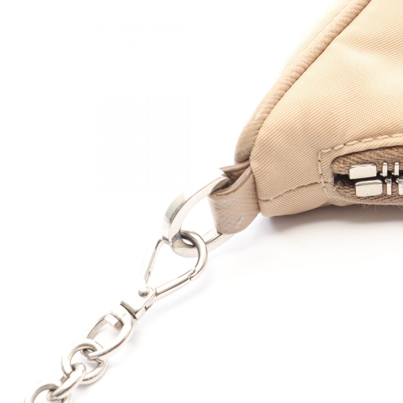 PRADA Re-Edition 2005 Shoulder Bag 1BH204 Nylon Saffiano leather Beige Used