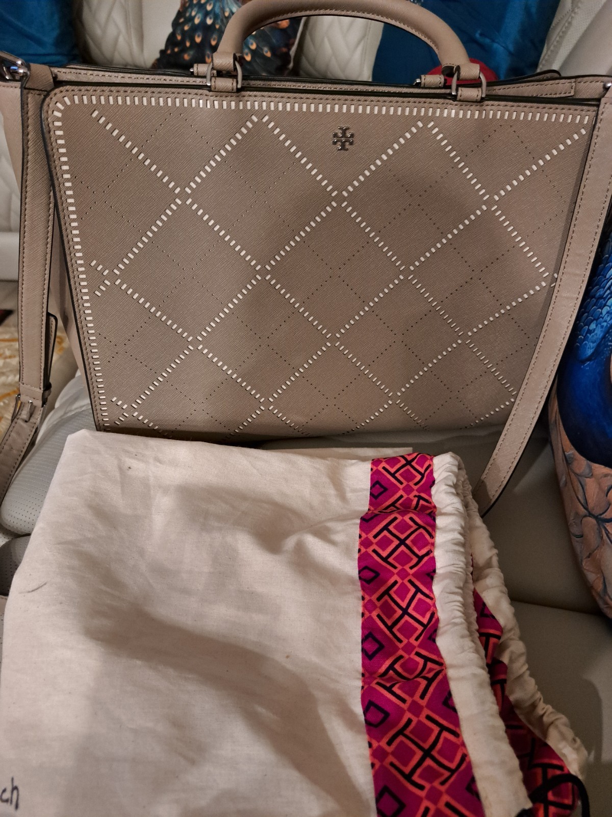 Tory Burch French Gray Robinson Crosshatch