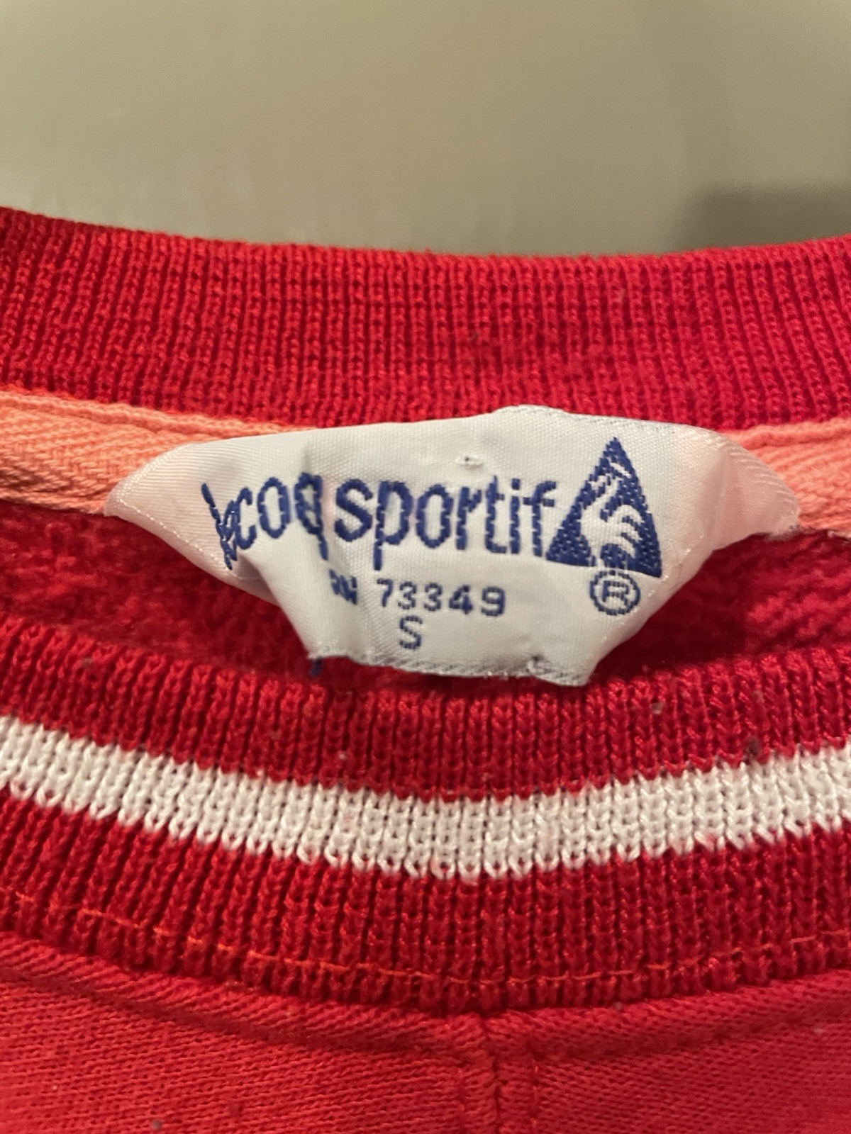 Vintage Le Coq Sportif Red Pull Over Sweater Womens Small 80s Preppy French