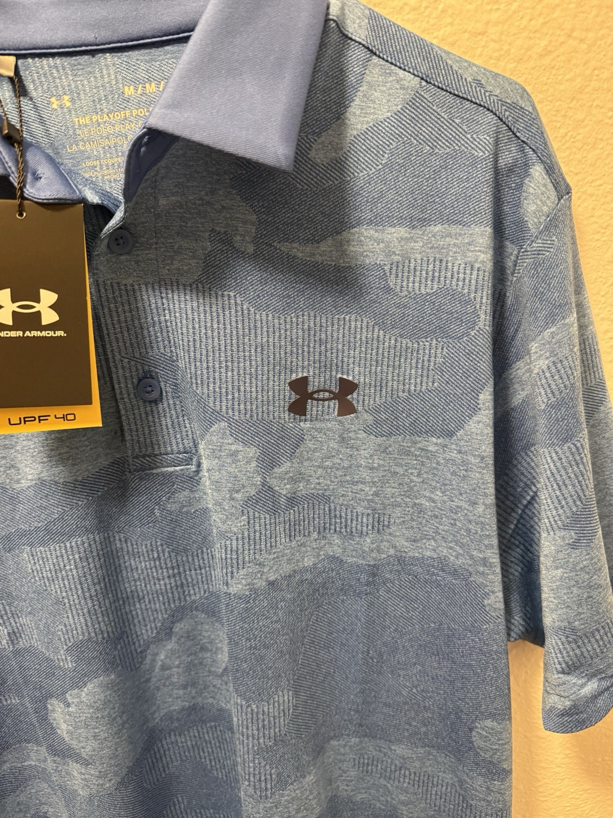 Under Armour Men’s Playoff 2.0 Camo Jacquard Polo In Oxford Blue. Short-Sleeved.
