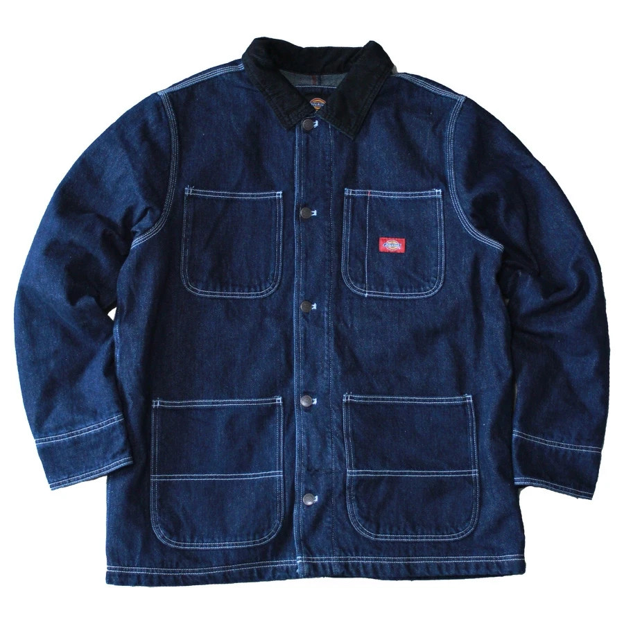 Dickies Men’s Blanket Lined Denim Chore Coat New with tag Rinsed Indigo Denim