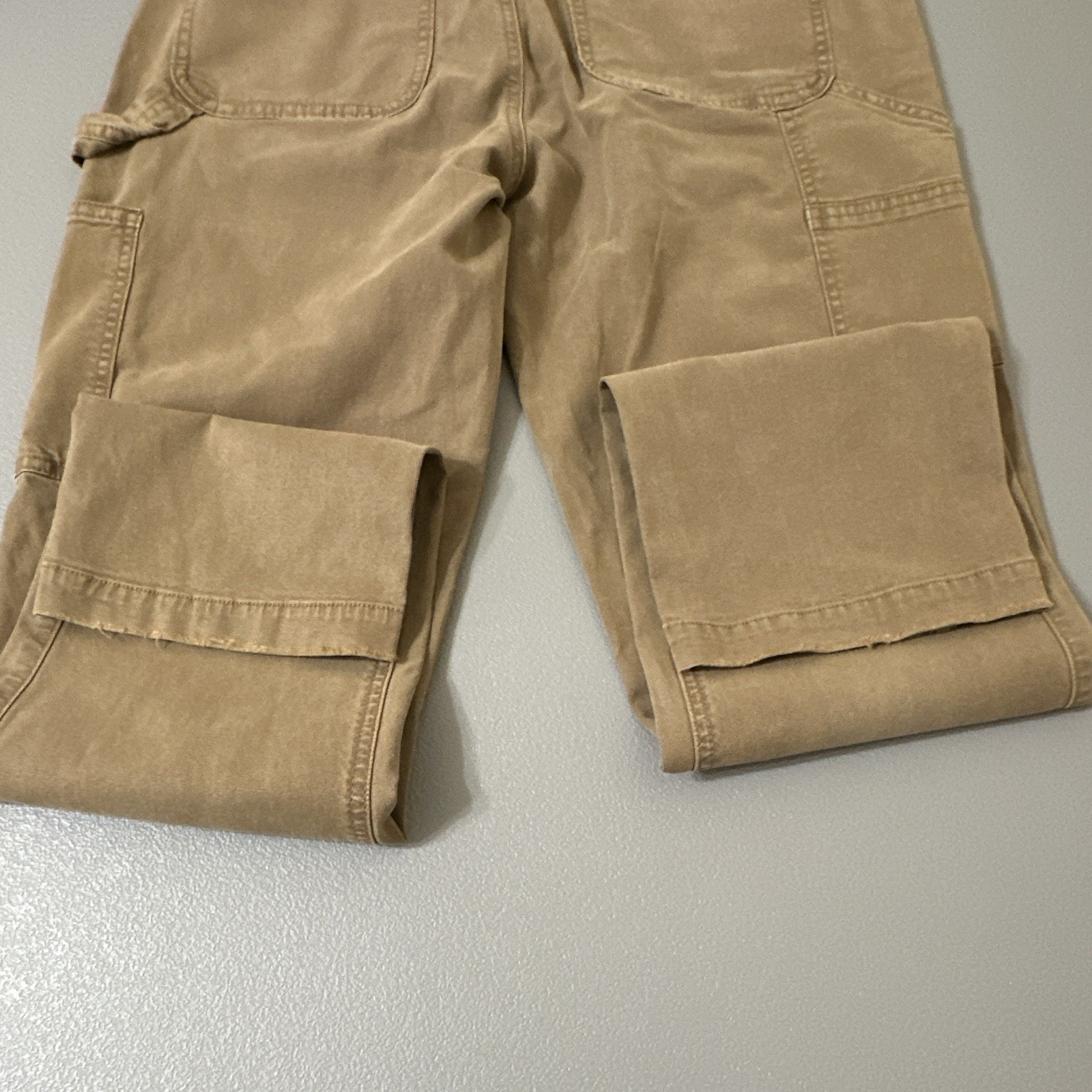American Eagle Women’s High-Rise Straight Carpenter Pants Beige Stretch sz 6