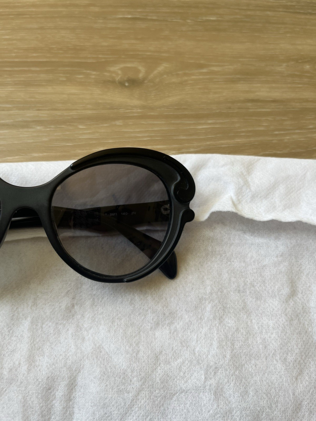 Prada Baroque Cat Eye Sunglasses Black SPR 28N 56-19-140