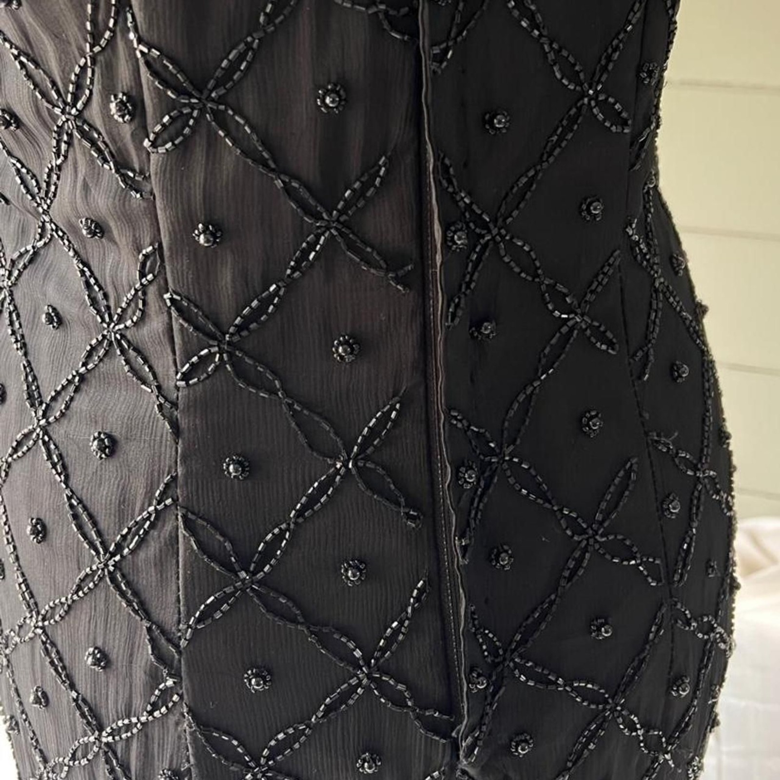 ♡ vintage lawrence kagan new york silk beaded gown ♡