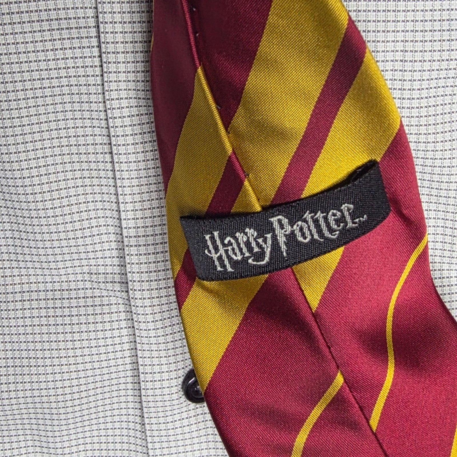 Harry Potter Gryffindor House Tie Red Gold Striped Crest Cosplay Necktie Mens