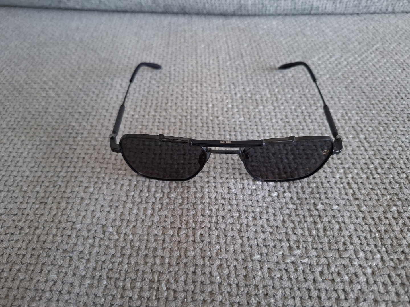 Akoni Aviator Sunglasses Model AKS-200C-50 BLK-NVY Mat Black With Blue Lns 50-21