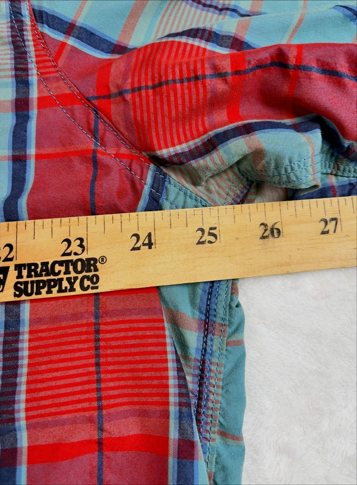 The North Face Mens Short Sleeve Shirt 2XL Red Gray Plaid Nylon/Poly Wicking
